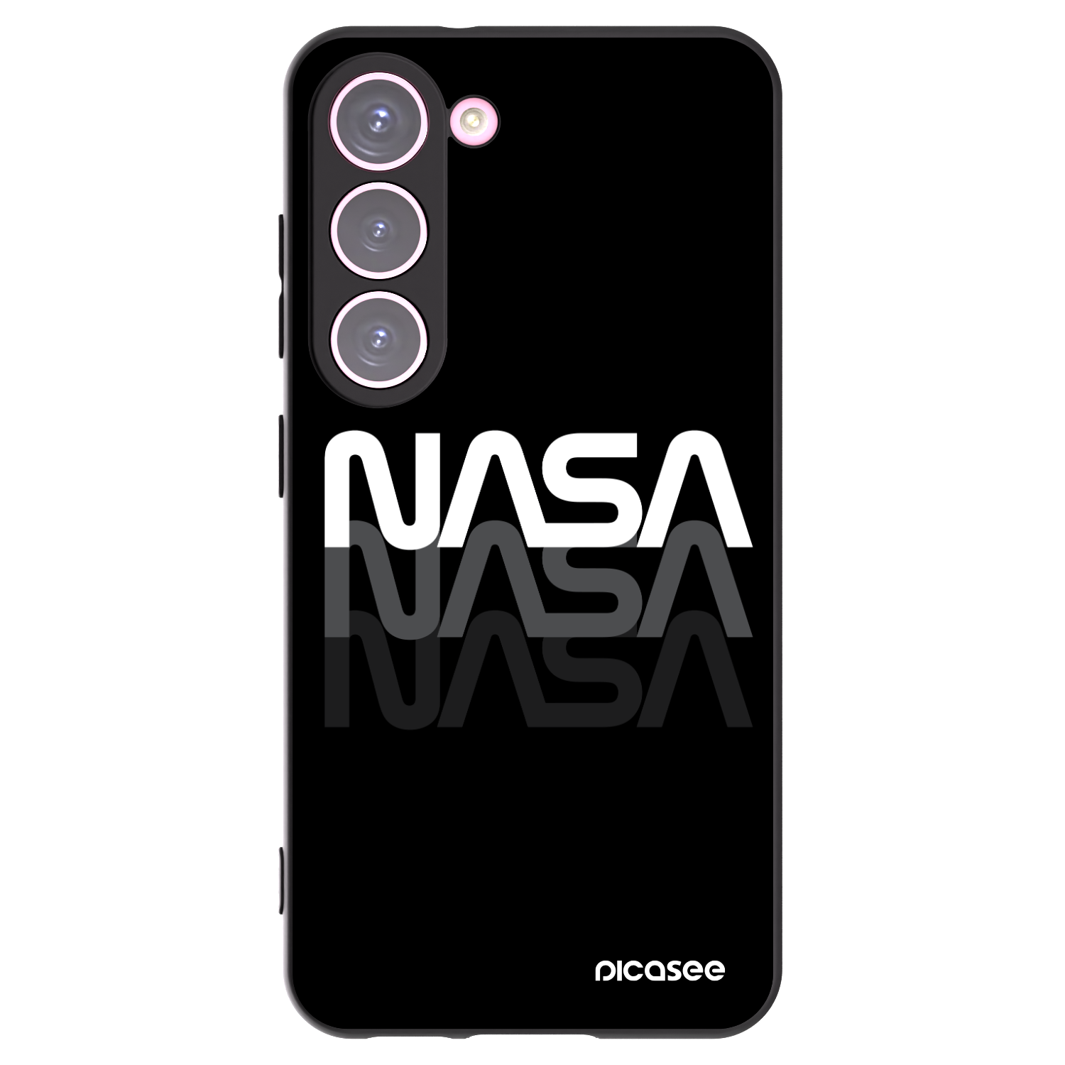 Picasee crna silikonska maskica za Samsung Galaxy S23 5G - NASA Triple