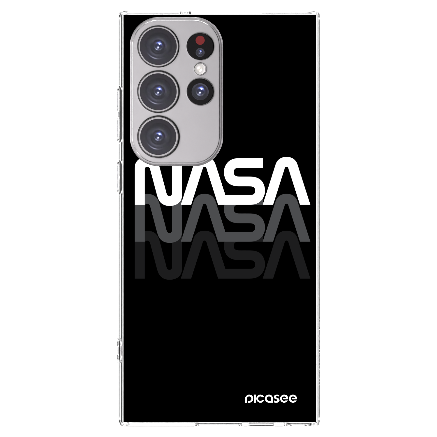 Picasee silikonska prozirna maskica za Samsung Galaxy S23 Ultra 5G - NASA Triple