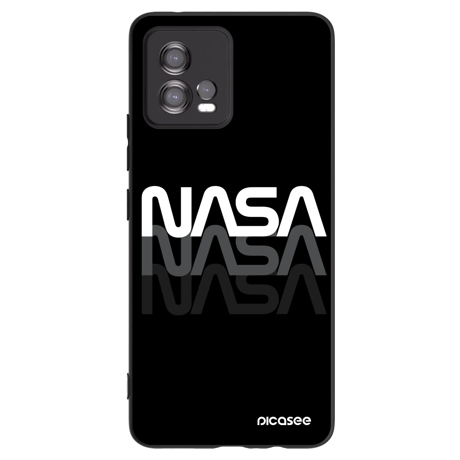 Picasee crna silikonska maskica za Motorola Moto G72 - NASA Triple