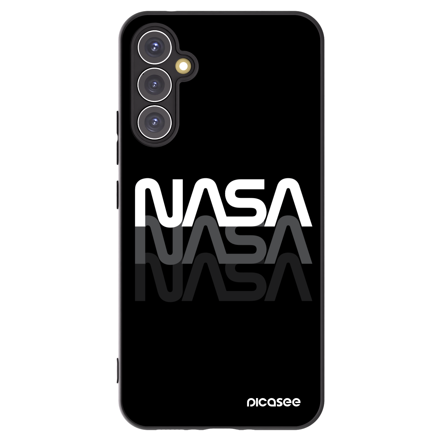 Picasee crna silikonska maskica za Samsung Galaxy A34 5G A346B - NASA Triple