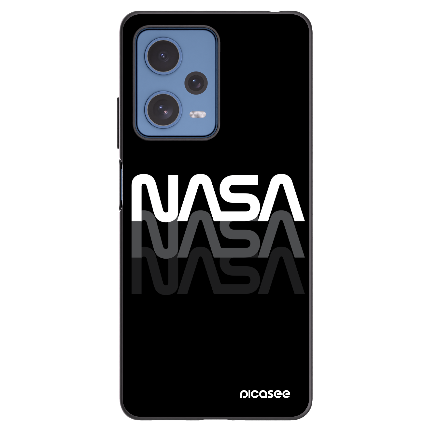 Picasee crna silikonska maskica za Xiaomi Redmi Note 12 Pro 5G - NASA Triple