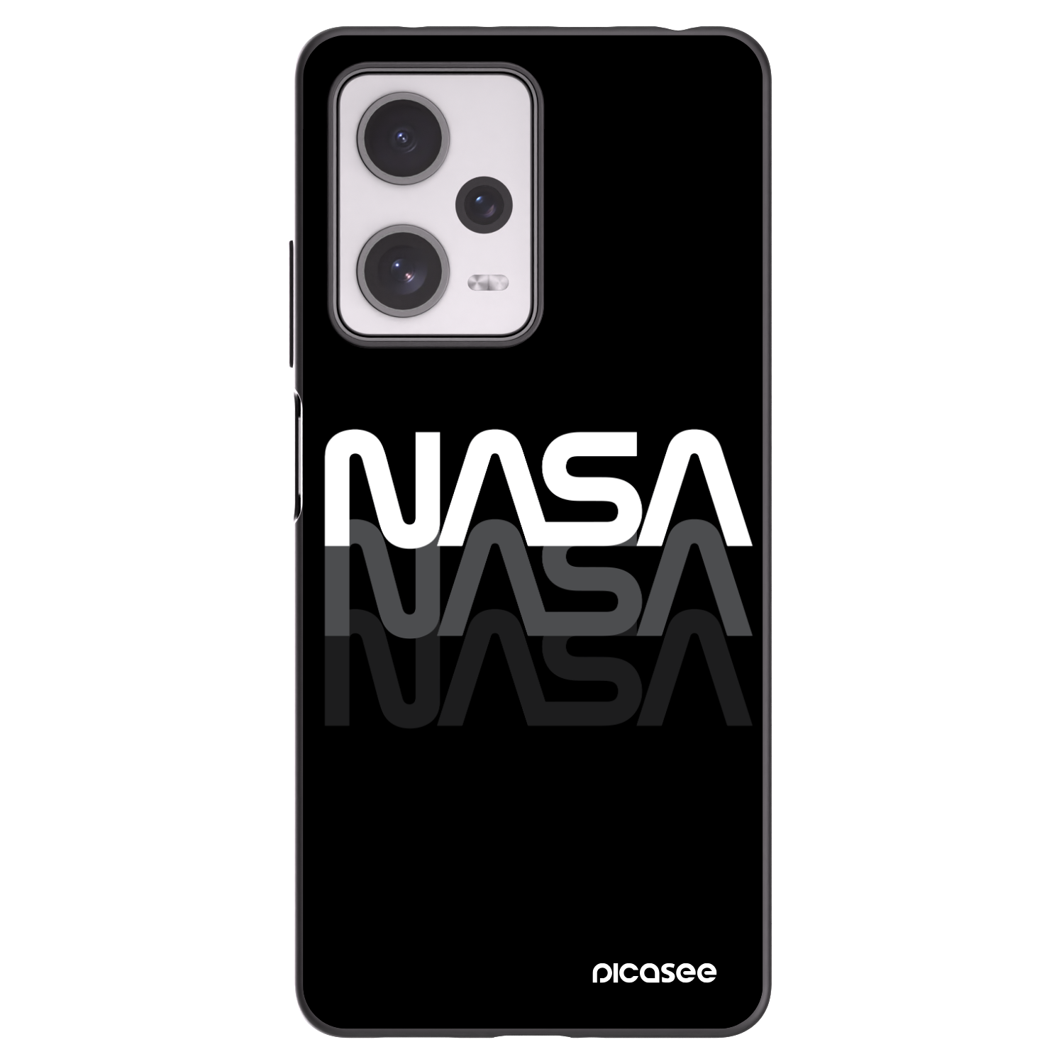 Picasee crna silikonska maskica za Xiaomi Redmi Note 12 Pro+ 5G - NASA Triple