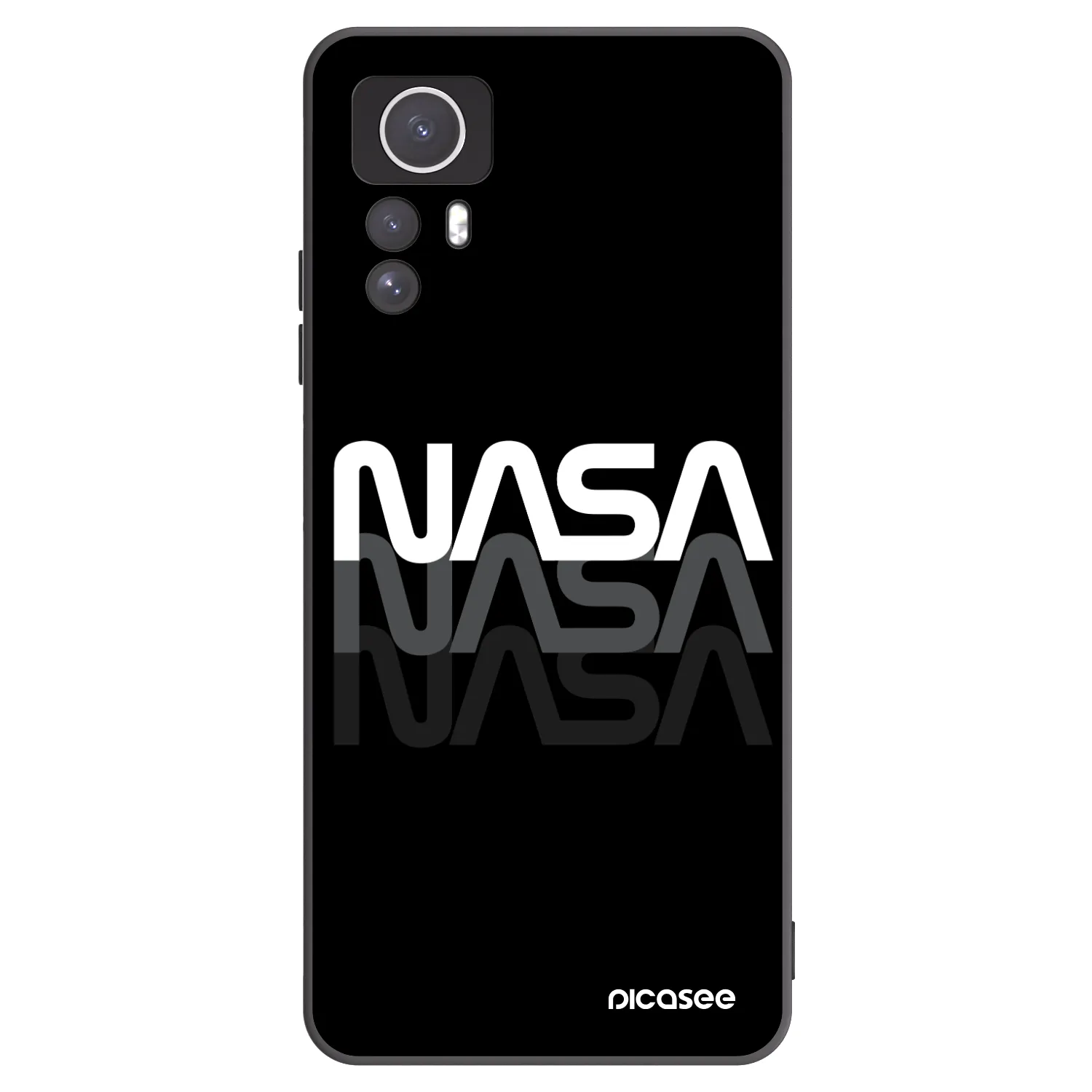 Picasee crna silikonska maskica za Xiaomi Redmi Note 12S - NASA Triple