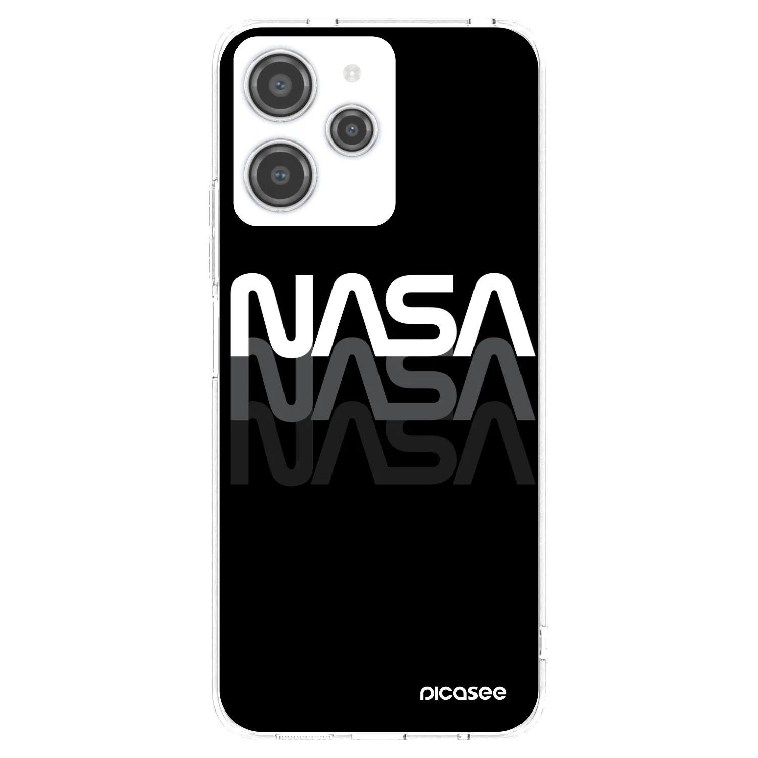 Picasee silikonska prozirna maskica za Xiaomi Redmi 12 4G - NASA Triple