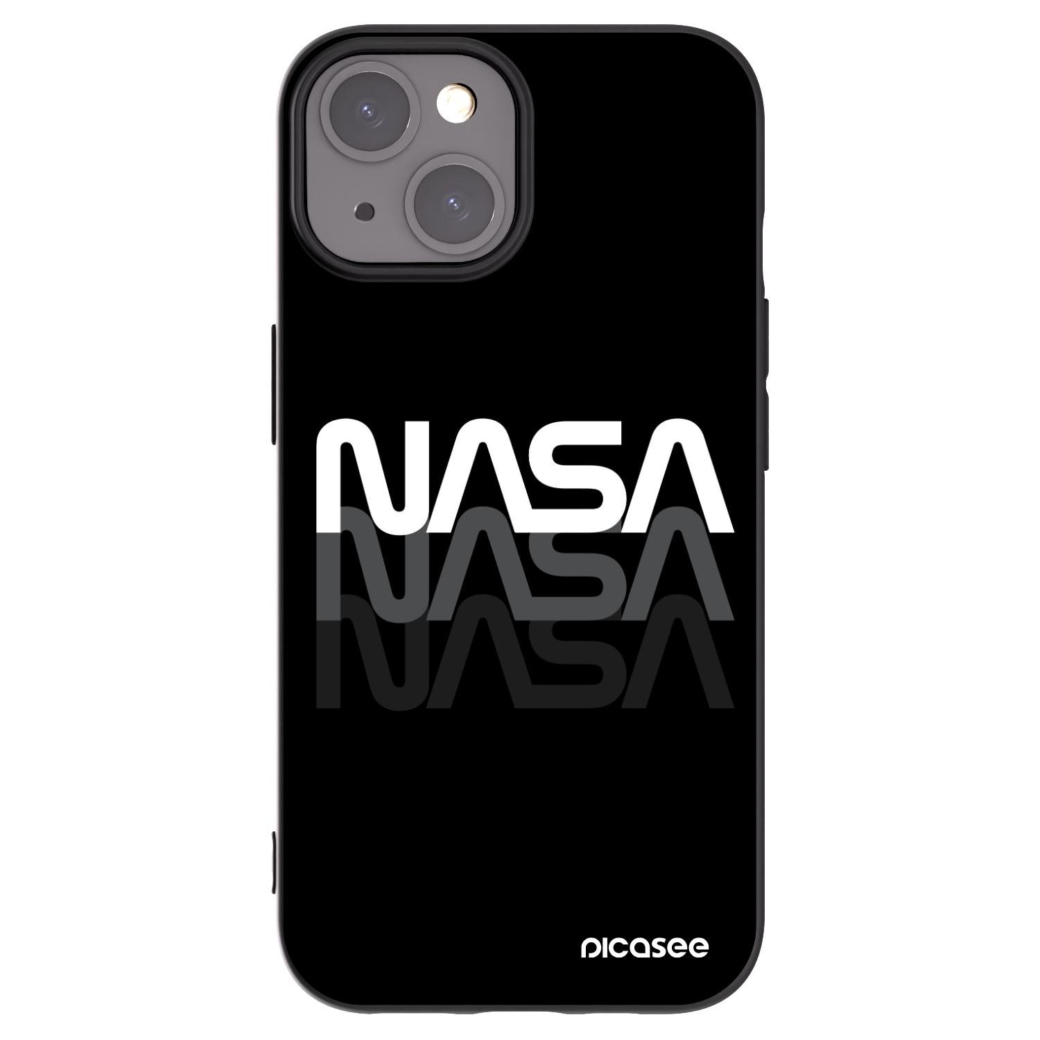 Picasee crna silikonska maskica za Apple iPhone 15 - NASA Triple