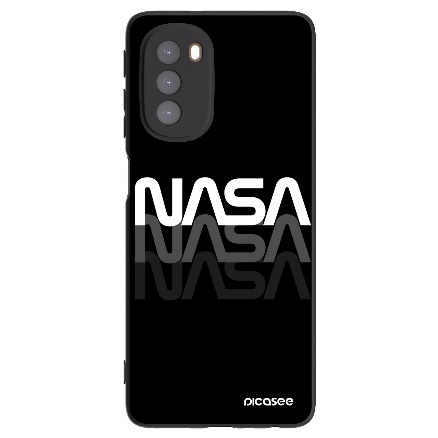 Picasee crna silikonska maskica za Motorola Moto G51 - NASA Triple