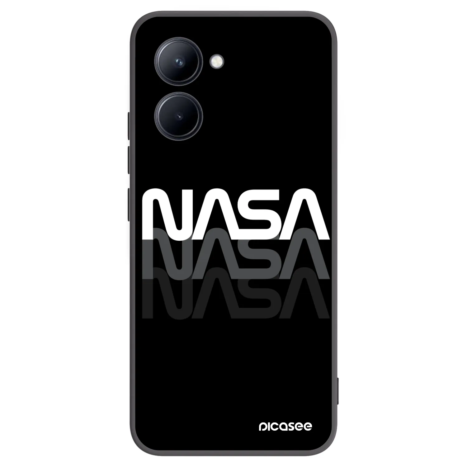 Picasee crna silikonska maskica za Realme C33 (2023) - NASA Triple