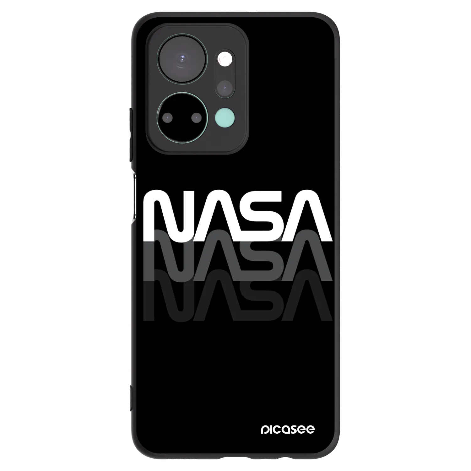 Picasee crna silikonska maskica za Honor X7a - NASA Triple