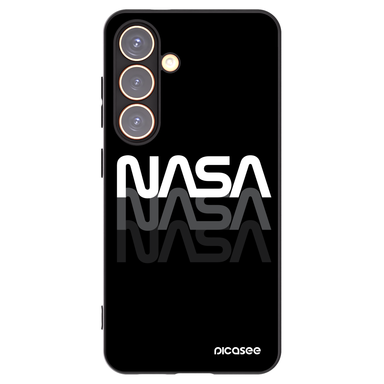 Picasee crna silikonska maskica za Samsung Galaxy S24 S921B 5G - NASA Triple