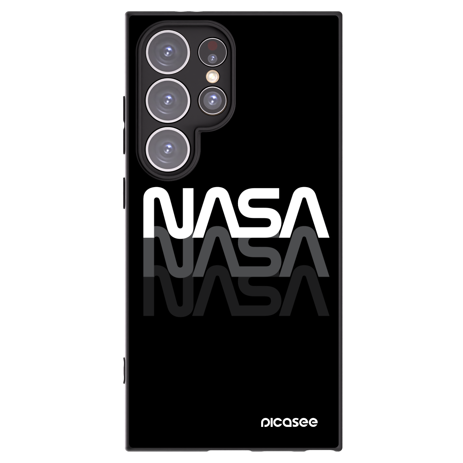 Picasee crna silikonska maskica za Samsung Galaxy S24 Ultra S928B 5G - NASA Triple