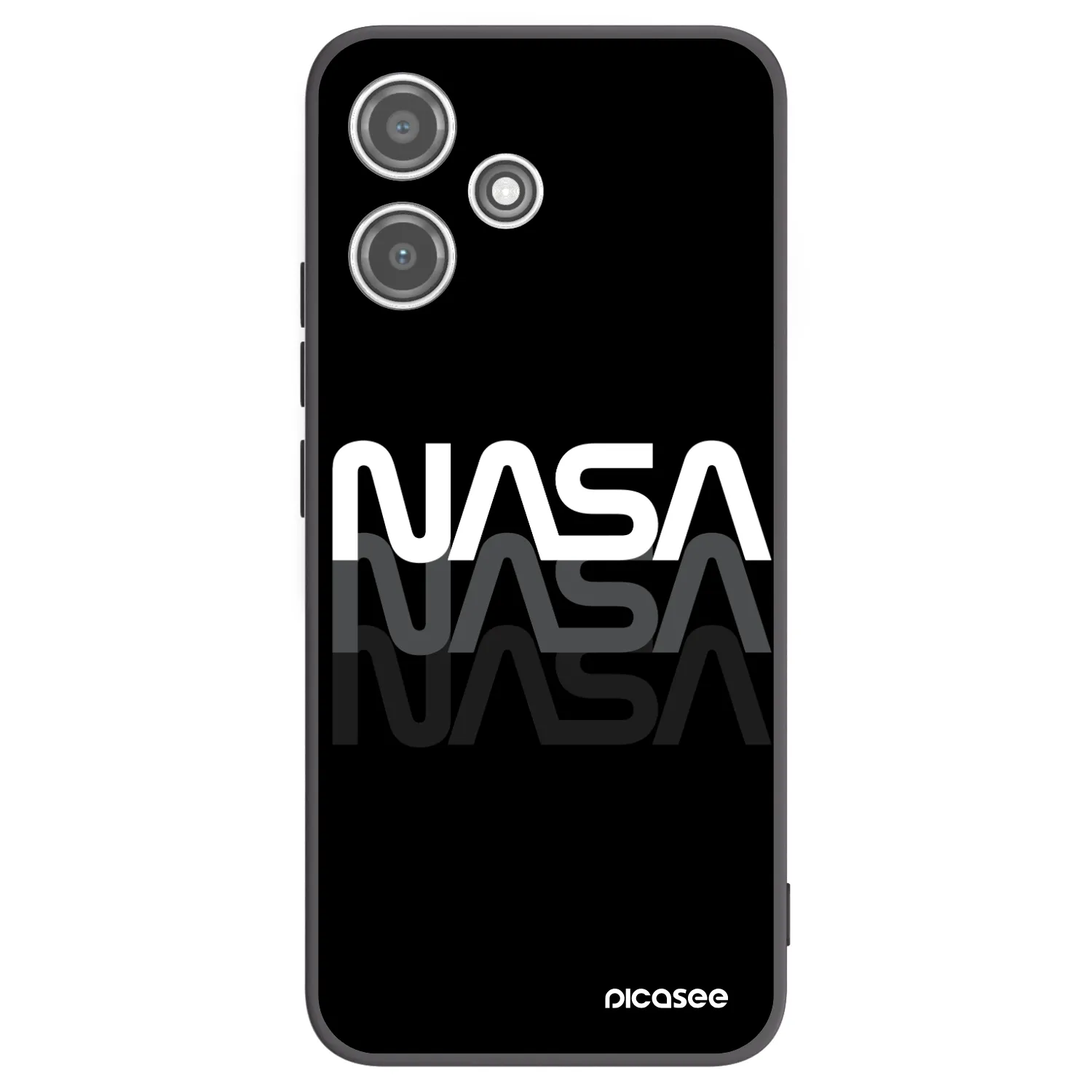 Picasee crna silikonska maskica za Xiaomi Redmi 12 5G - NASA Triple