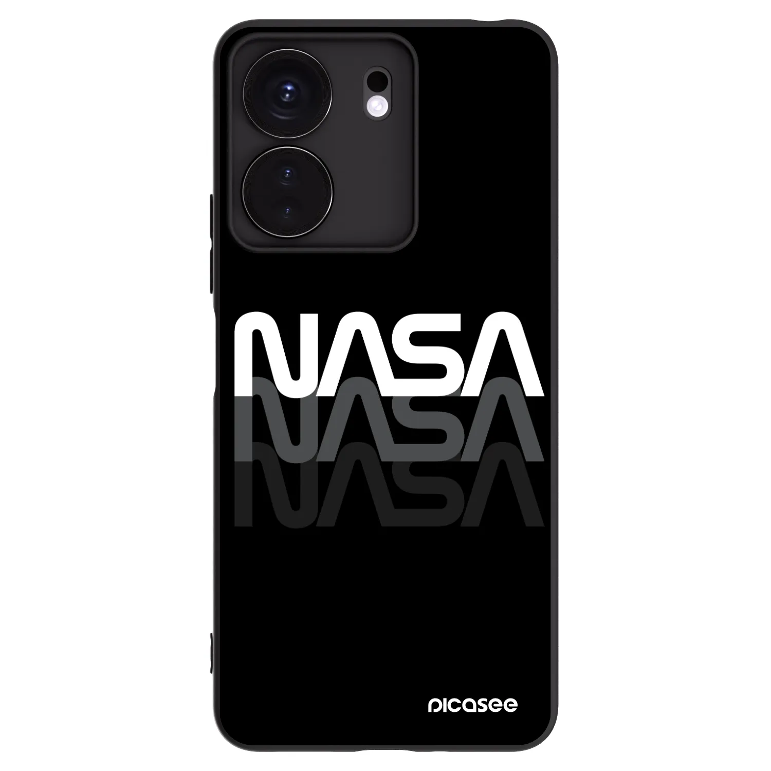 Picasee crna silikonska maskica za Xiaomi Redmi 13C 4G - NASA Triple