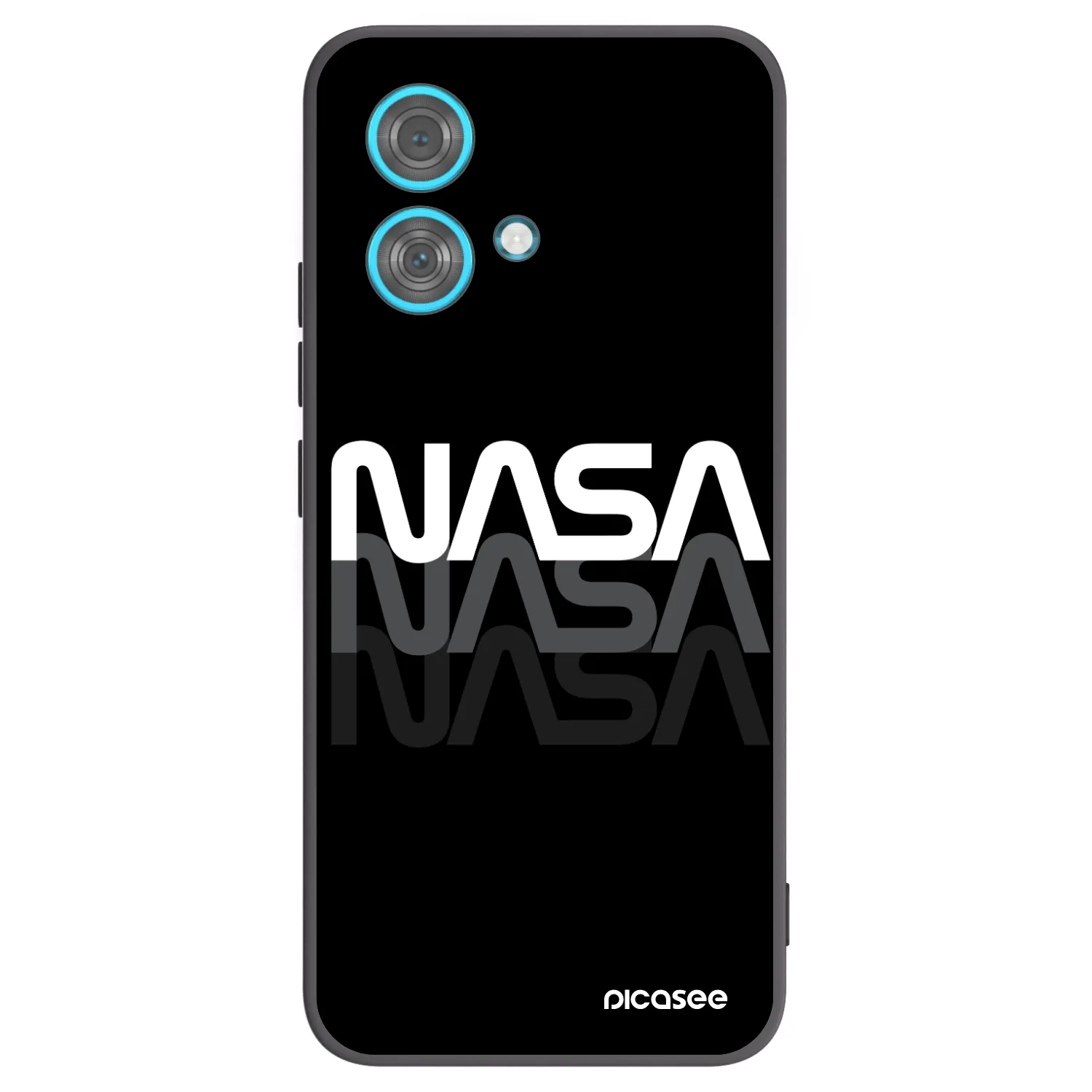 Picasee crna silikonska maskica za Motorola Edge 40 Neo - NASA Triple