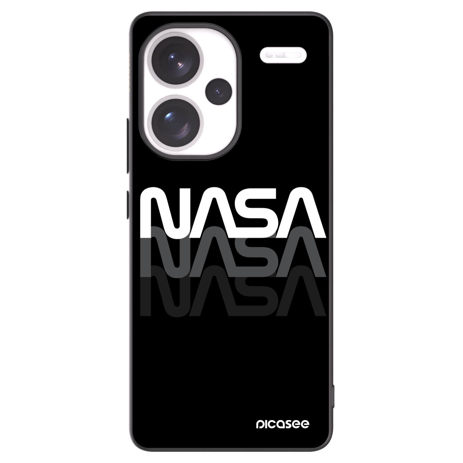 Picasee crna silikonska maskica za Xiaomi Redmi Note 13 Pro+ 5G - NASA Triple
