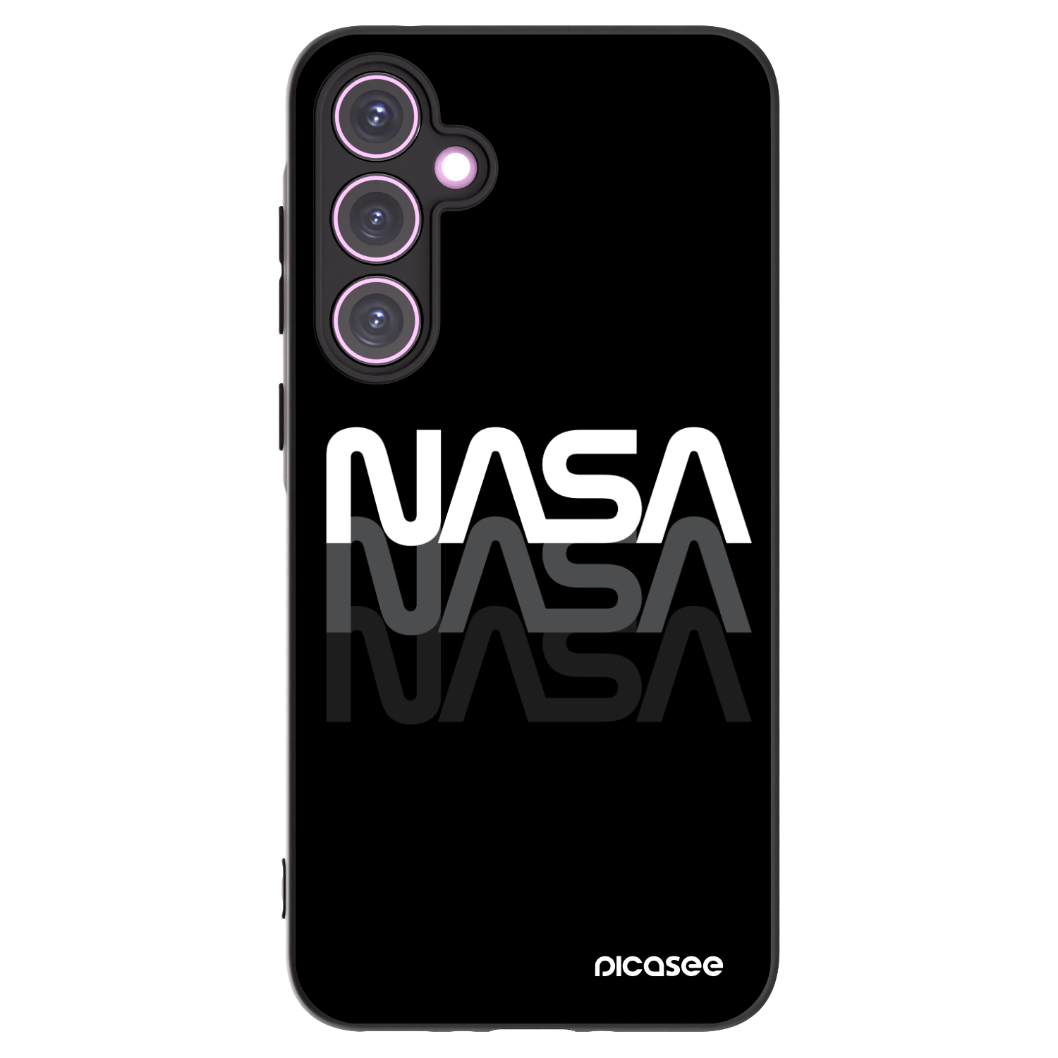 Picasee crna silikonska maskica za Samsung Galaxy A35 5G A356B - NASA Triple