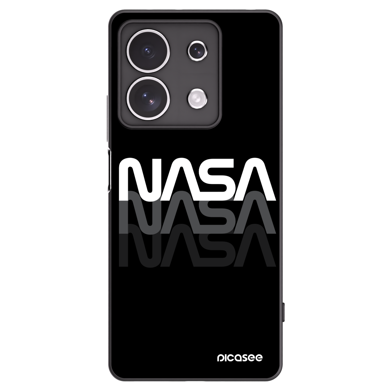 Picasee crna silikonska maskica za Xiaomi Redmi Note 13 4G - NASA Triple