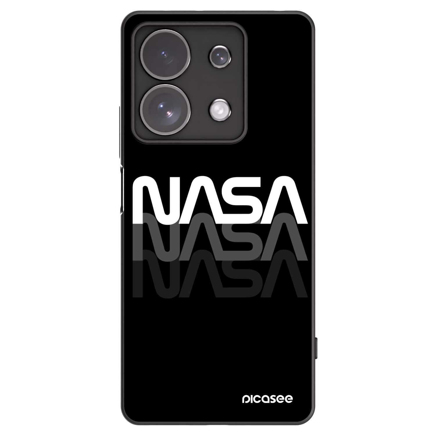 Picasee crna silikonska maskica za Xiaomi Redmi Note 13 Pro 4G - NASA Triple