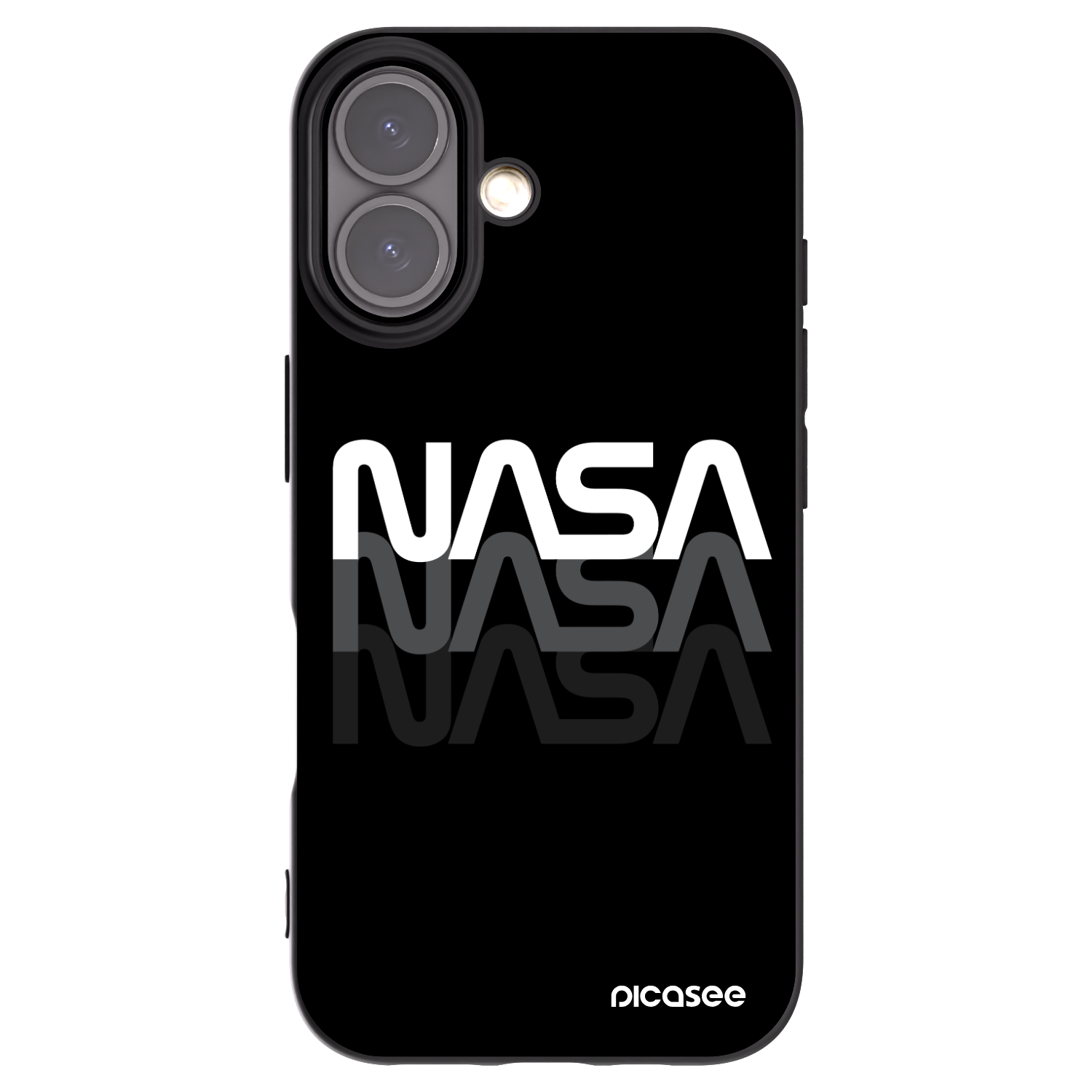 Picasee crna silikonska maskica za Apple iPhone 16 - NASA Triple
