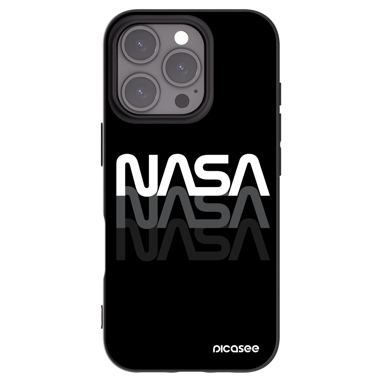 Picasee crna silikonska maskica za Apple iPhone 16 Pro - NASA Triple