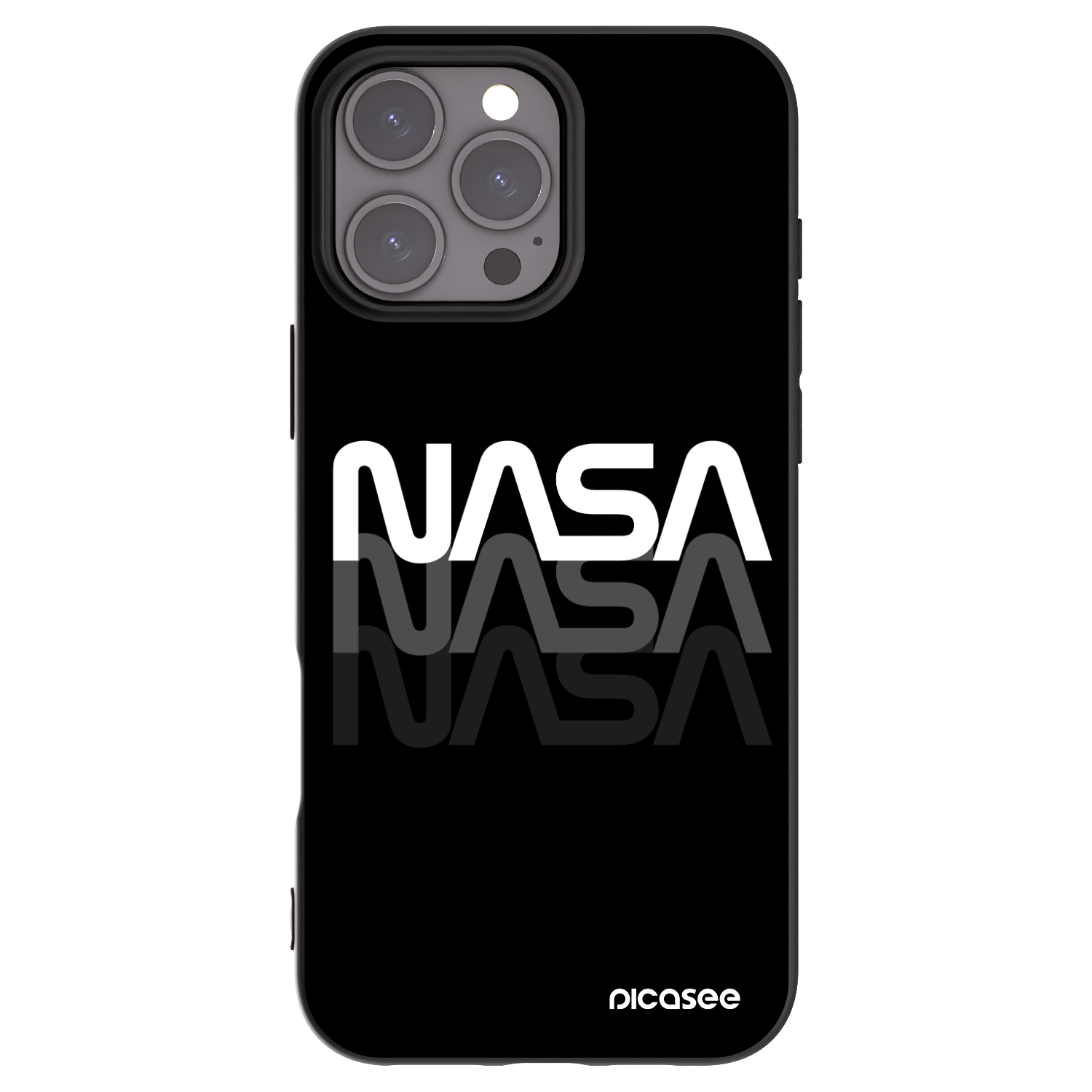 Picasee crna silikonska maskica za Apple iPhone 16 Pro Max - NASA Triple