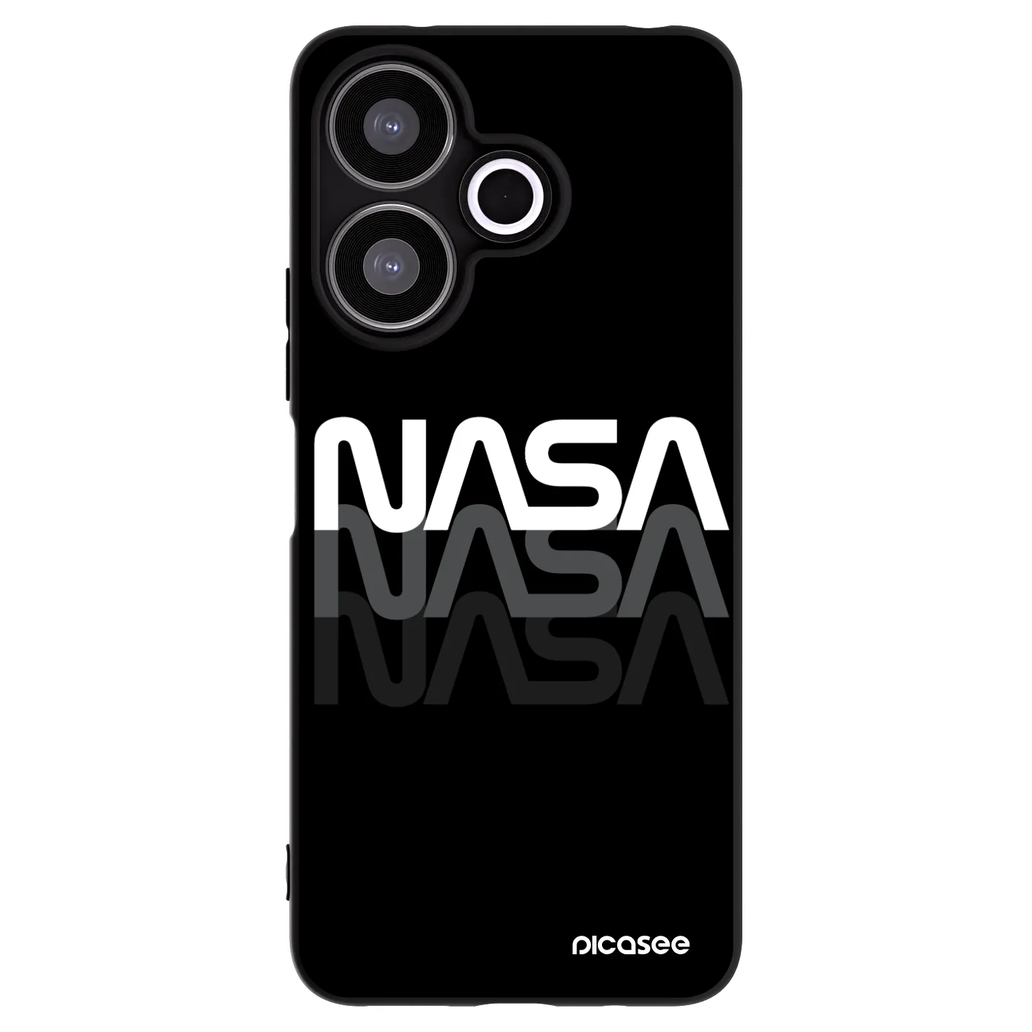 Picasee crna silikonska maskica za Xiaomi Redmi 13 4G - NASA Triple