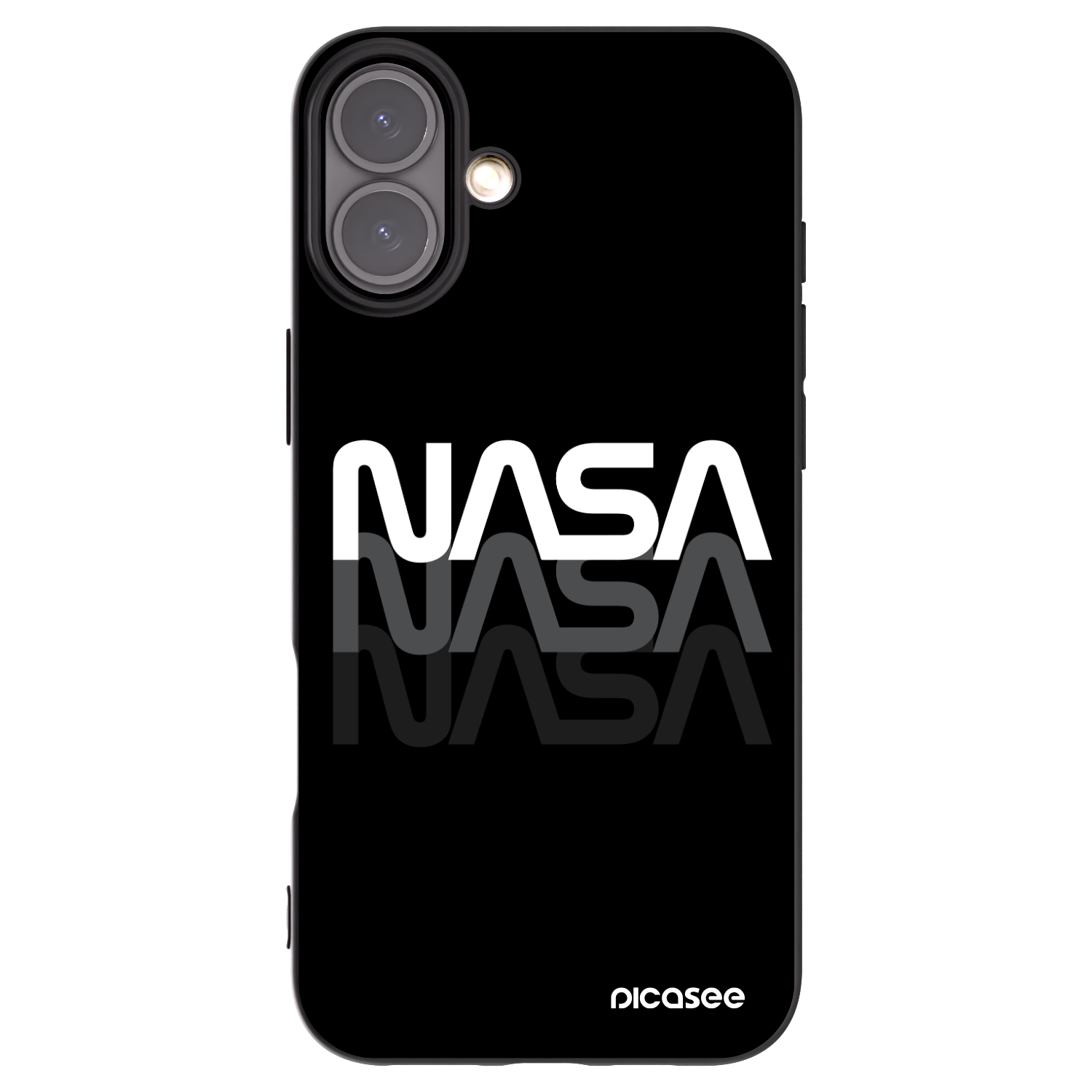 Picasee crna silikonska maskica za Apple iPhone 16 Plus - NASA Triple