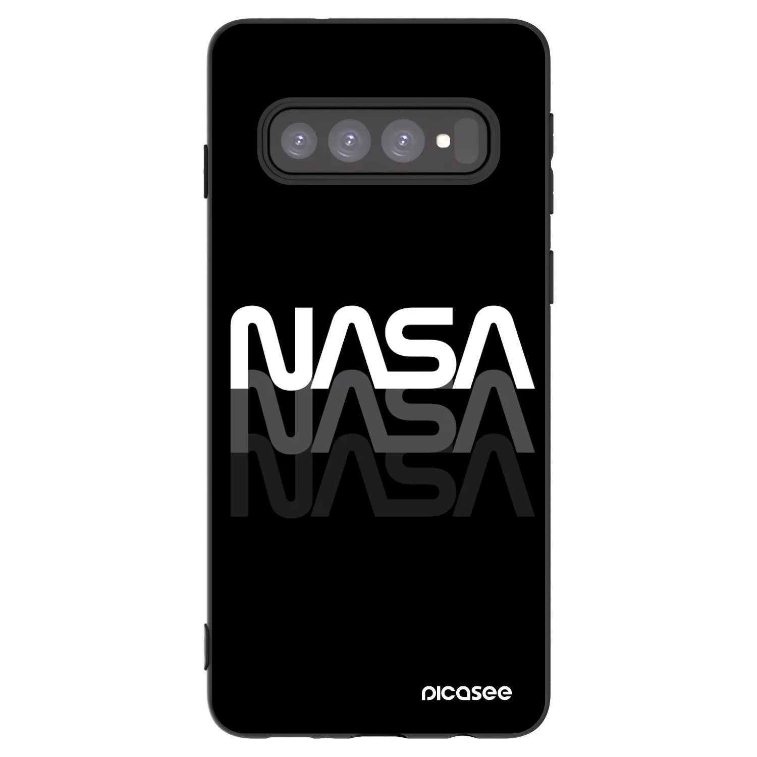 Picasee crna silikonska maskica za Samsung Galaxy S10 G973 - NASA Triple