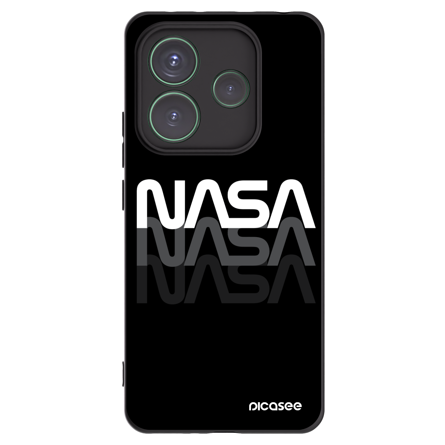 Picasee crna silikonska maskica za Xiaomi Redmi Note 14 5G - NASA Triple