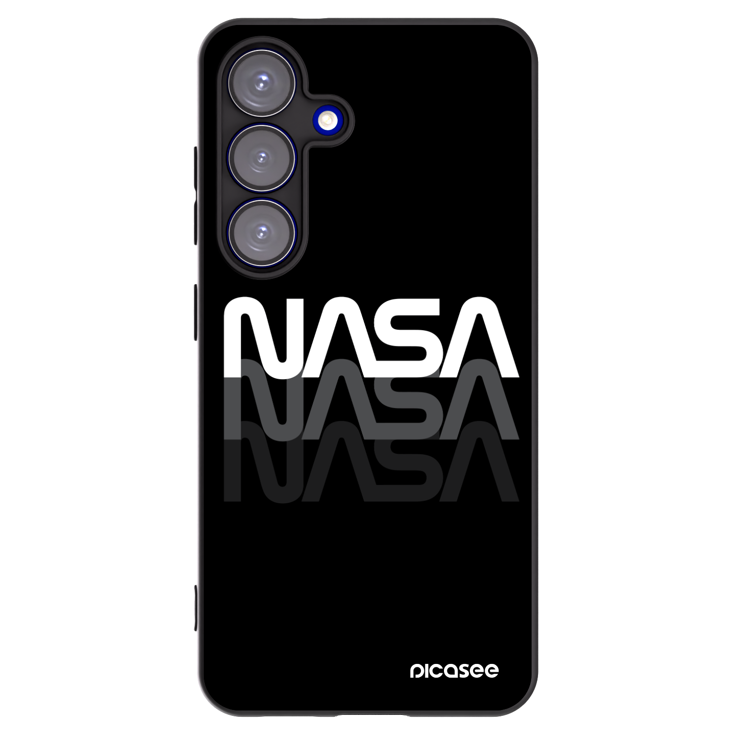 Picasee crna silikonska maskica za Samsung Galaxy S25 5G - NASA Triple
