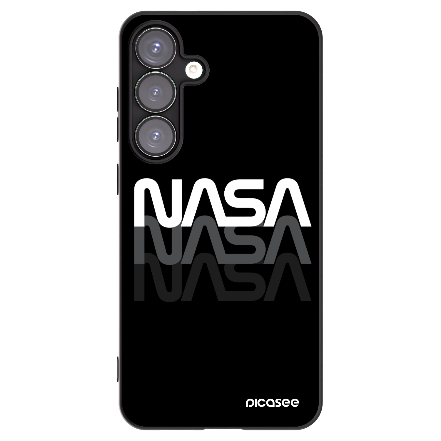 Picasee crna silikonska maskica za Samsung Galaxy S25+ 5G - NASA Triple