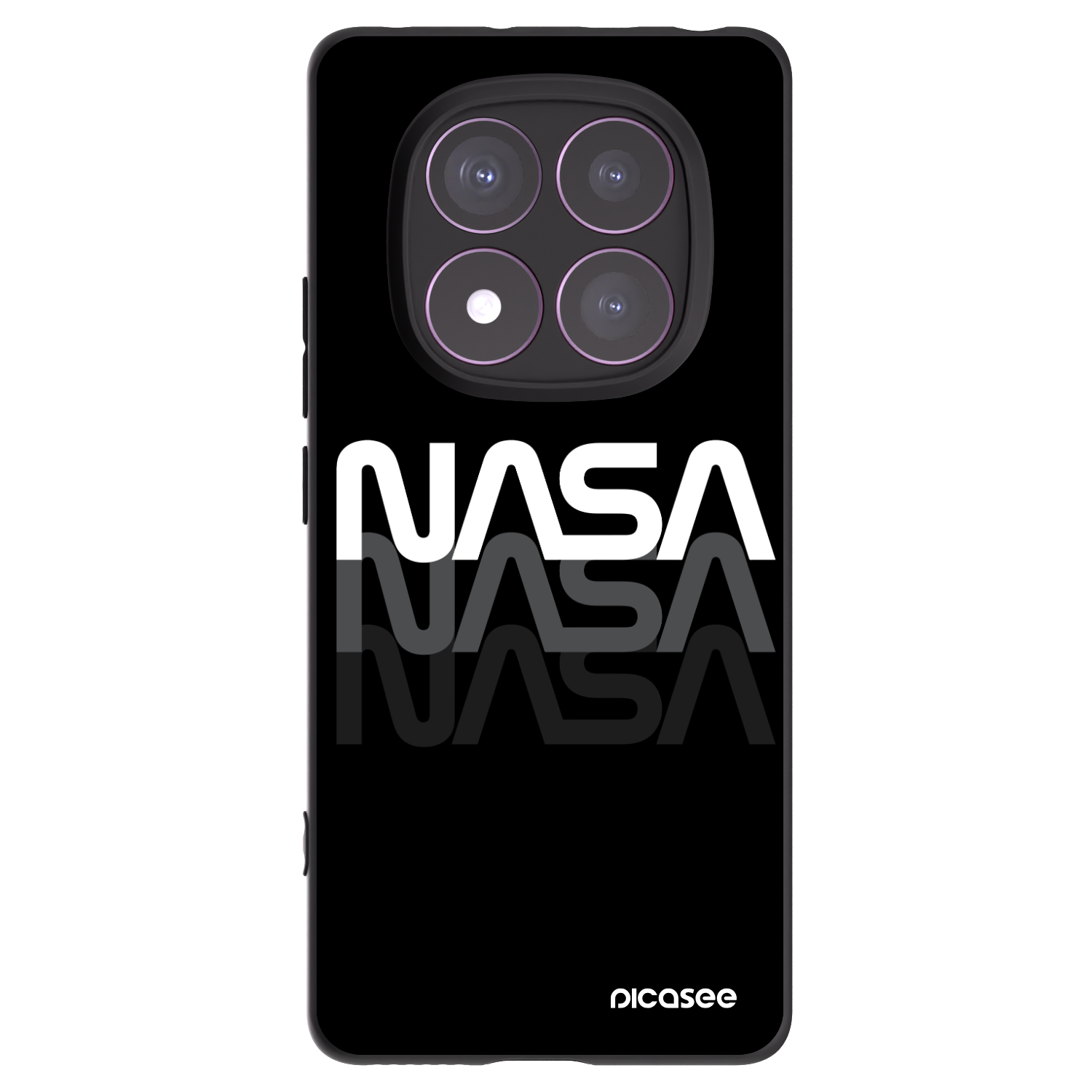 Picasee crna silikonska maskica za Xiaomi Redmi Note 14 Pro 4G - NASA Triple