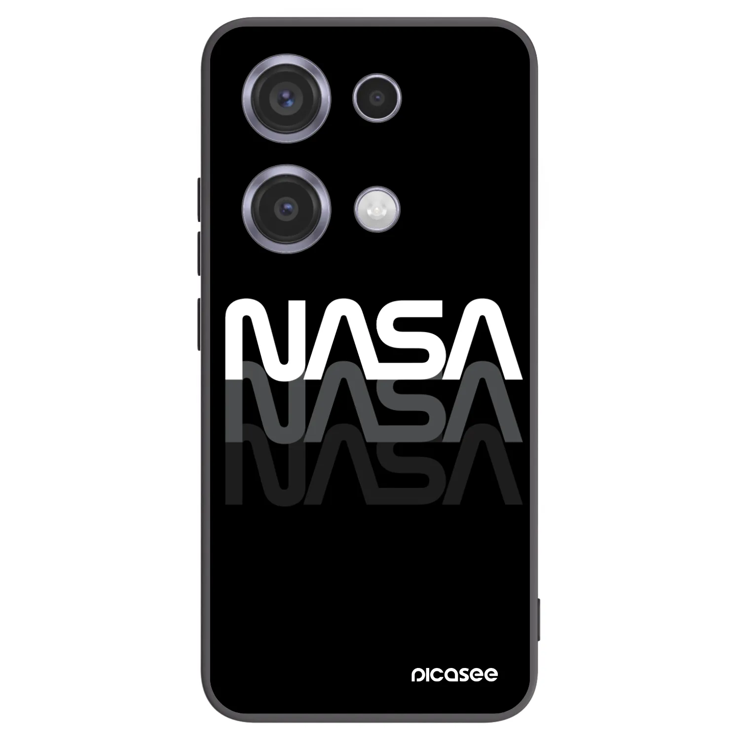 Picasee crna silikonska maskica za Xiaomi Redmi Note 14S - NASA Triple