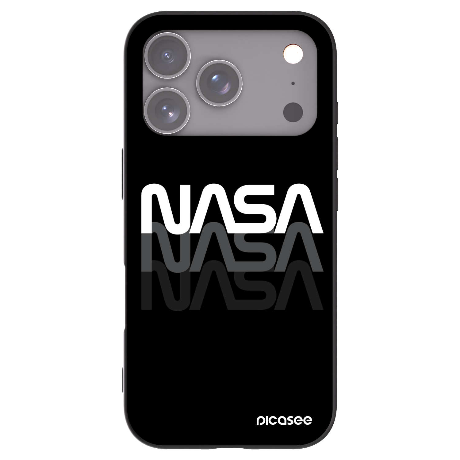 Picasee crna silikonska maskica za Apple iPhone 17 Pro - NASA Triple