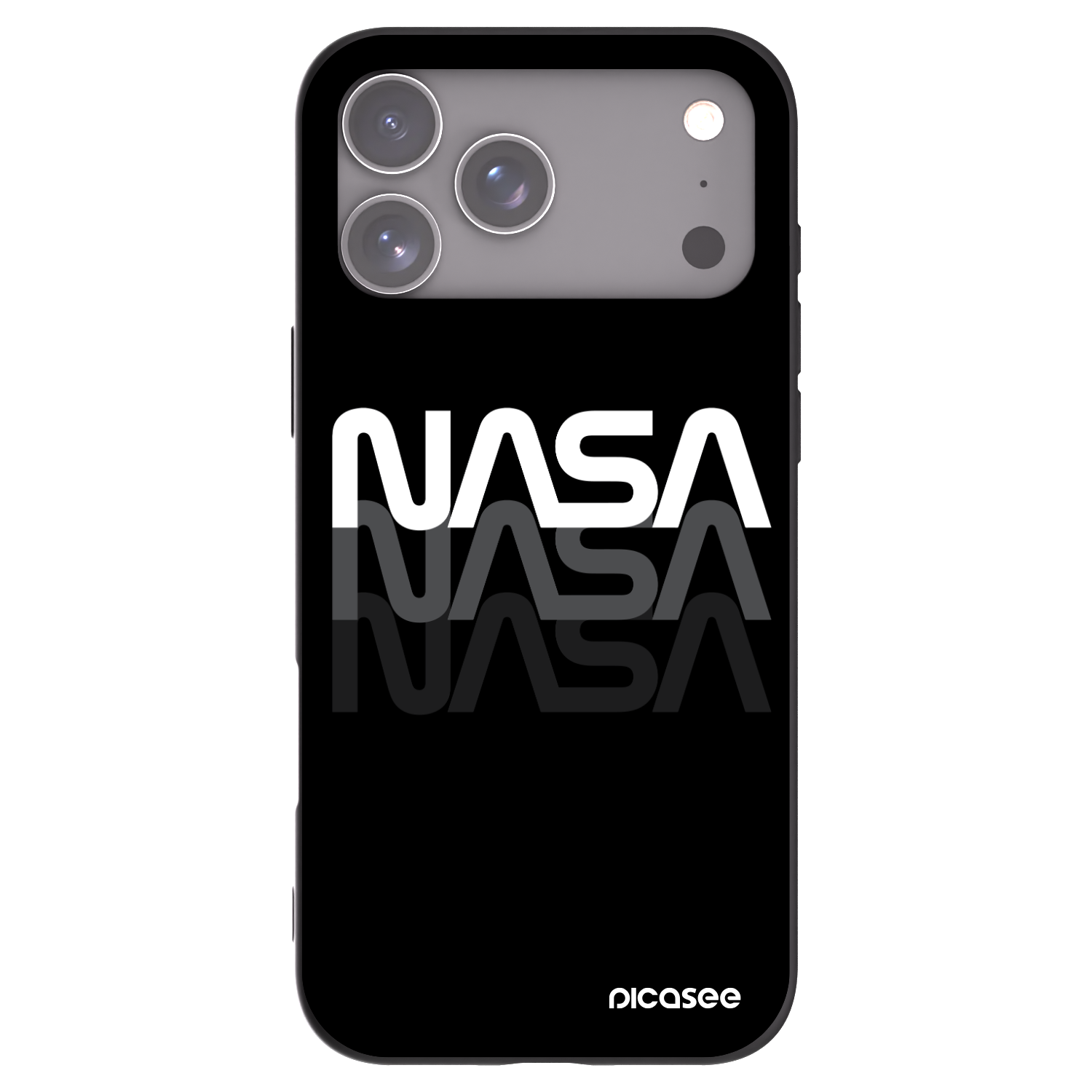 Picasee crna silikonska maskica za Apple iPhone 17 Pro Max - NASA Triple
