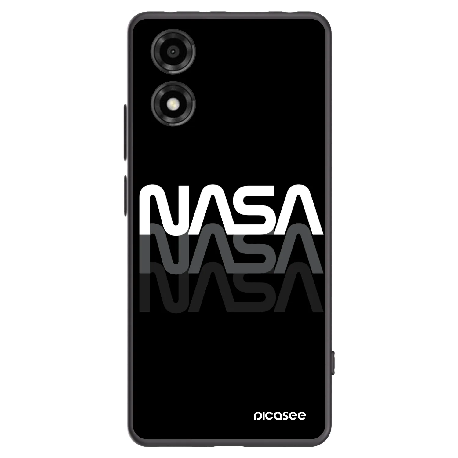 Picasee crna silikonska maskica za Motorola Moto E14 - NASA Triple