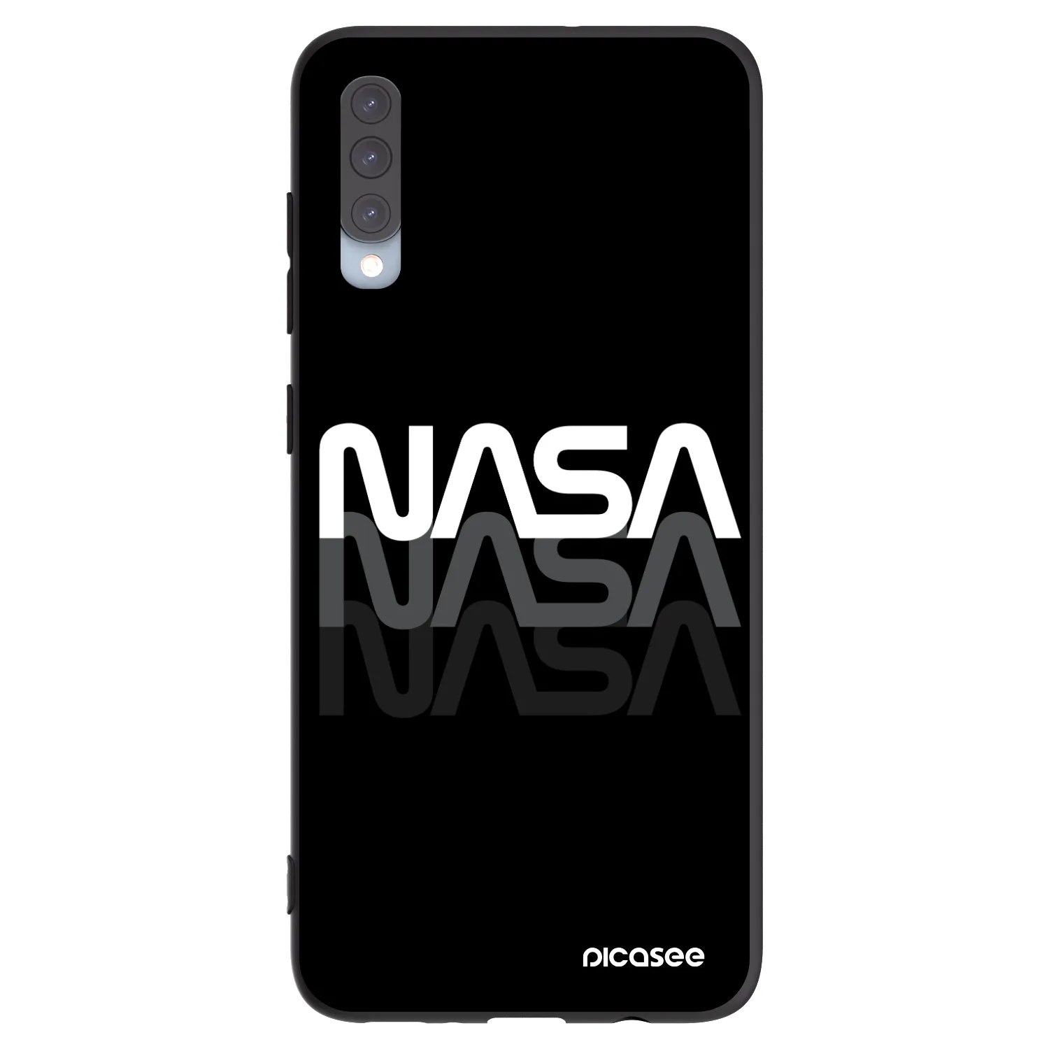Picasee crna silikonska maskica za Samsung Galaxy A70 A705F - NASA Triple
