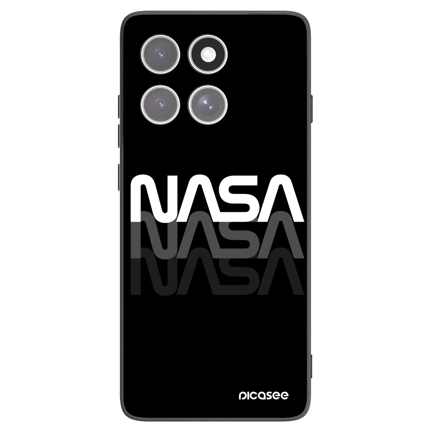 Picasee crna silikonska maskica za Motorola Edge 60 Fusion - NASA Triple