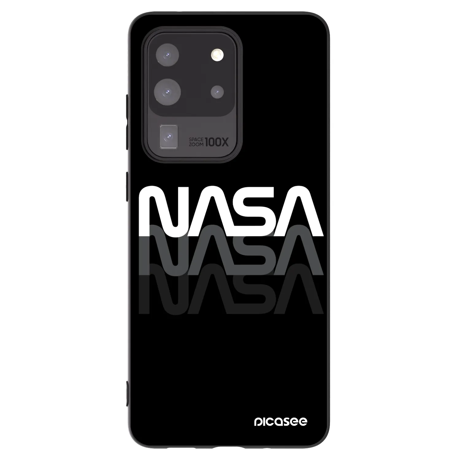 Picasee crna silikonska maskica za Samsung Galaxy S20 Ultra 5G G988F - NASA Triple