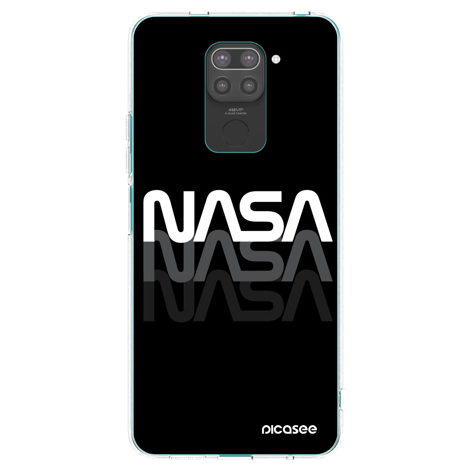Picasee crna silikonska maskica za Xiaomi Redmi Note 9 - NASA Triple