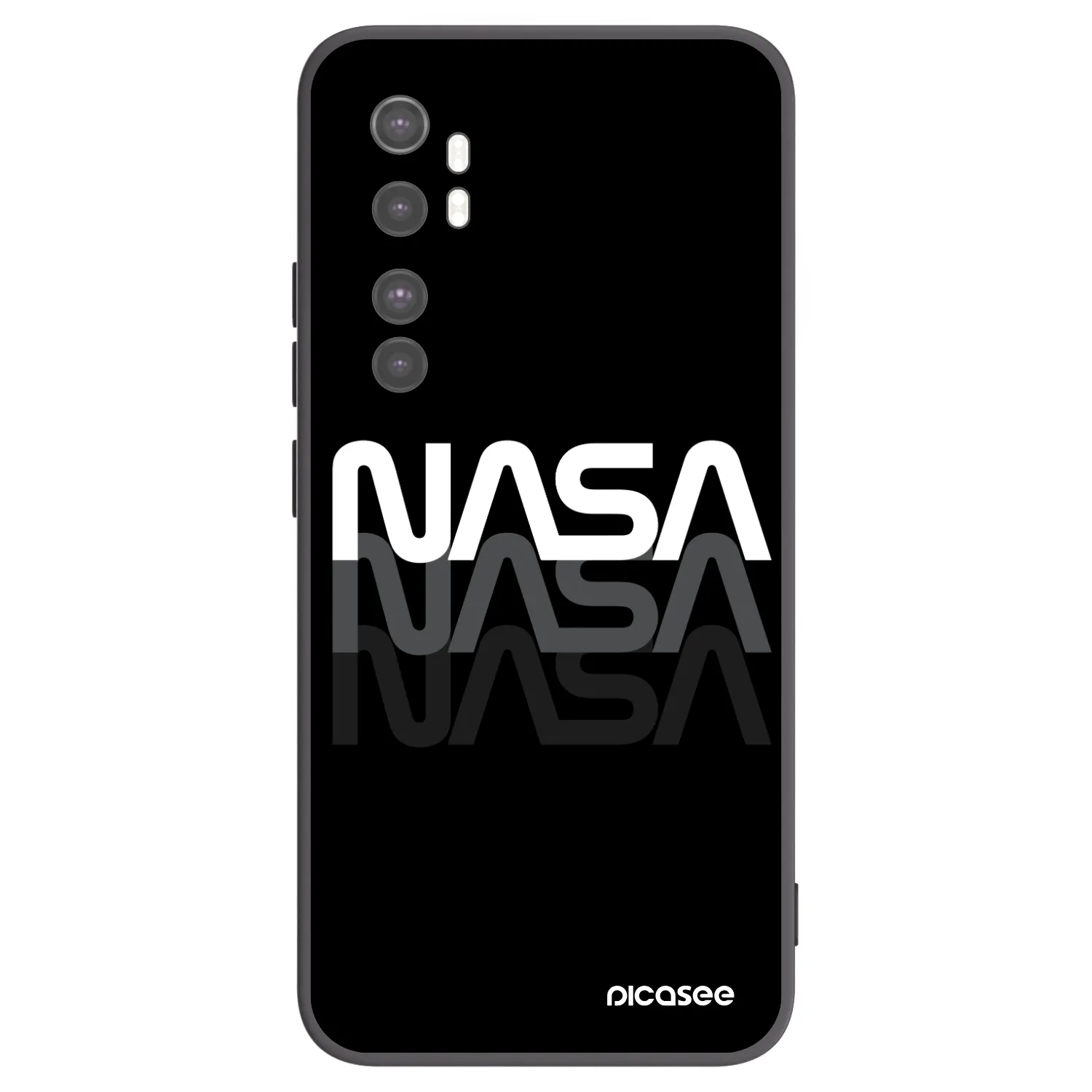Picasee crna silikonska maskica za Xiaomi Mi Note 10 Lite - NASA Triple