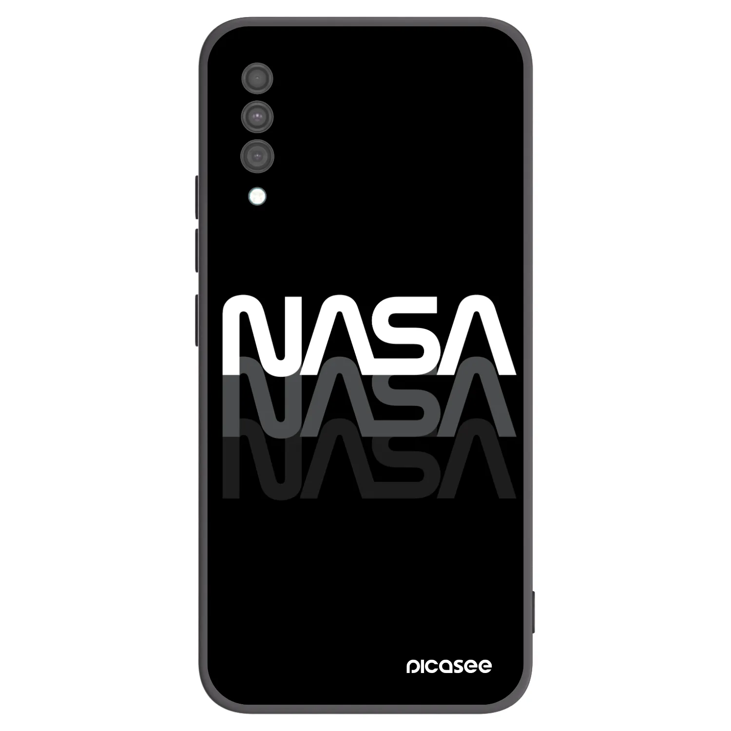 Picasee crna silikonska maskica za Samsung Galaxy A30s A307F - NASA Triple