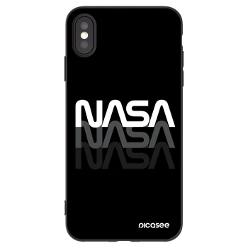 Picasee crna silikonska maskica za Apple iPhone XS Max - NASA Triple