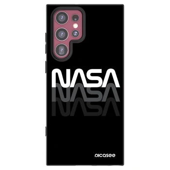 Picasee crna silikonska maskica za Samsung Galaxy S22 Ultra 5G - NASA Triple