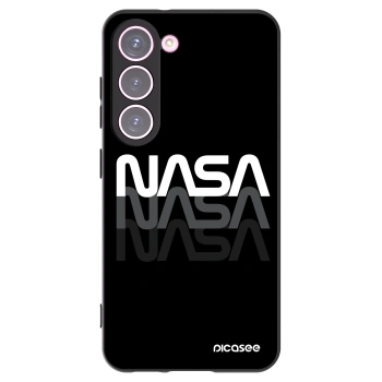 Picasee crna silikonska maskica za Samsung Galaxy S23 5G - NASA Triple
