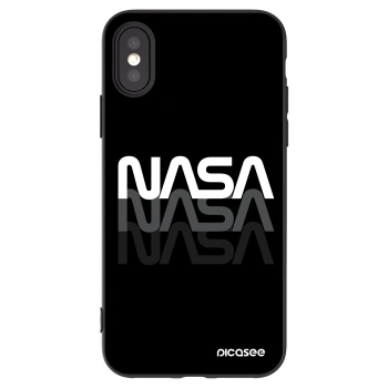 Picasee crna silikonska maskica za Apple iPhone X/XS - NASA Triple