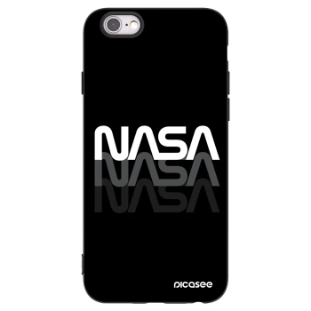 Picasee crna silikonska maskica za Apple iPhone 6/6S - NASA Triple
