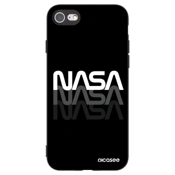 Picasee crna silikonska maskica za Apple iPhone 8 - NASA Triple