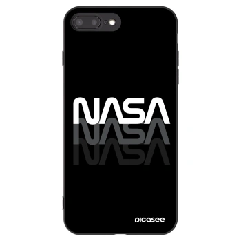 Picasee crna silikonska maskica za Apple iPhone 8 Plus - NASA Triple