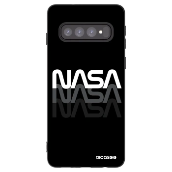 Picasee crna silikonska maskica za Samsung Galaxy S10 G973 - NASA Triple