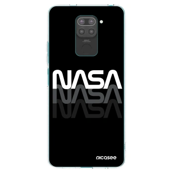 Picasee crna silikonska maskica za Xiaomi Redmi Note 9 - NASA Triple